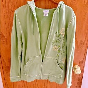 Decorated Originals Green Embroidered Women's Hoodie - Size S - EUC, No Flaws